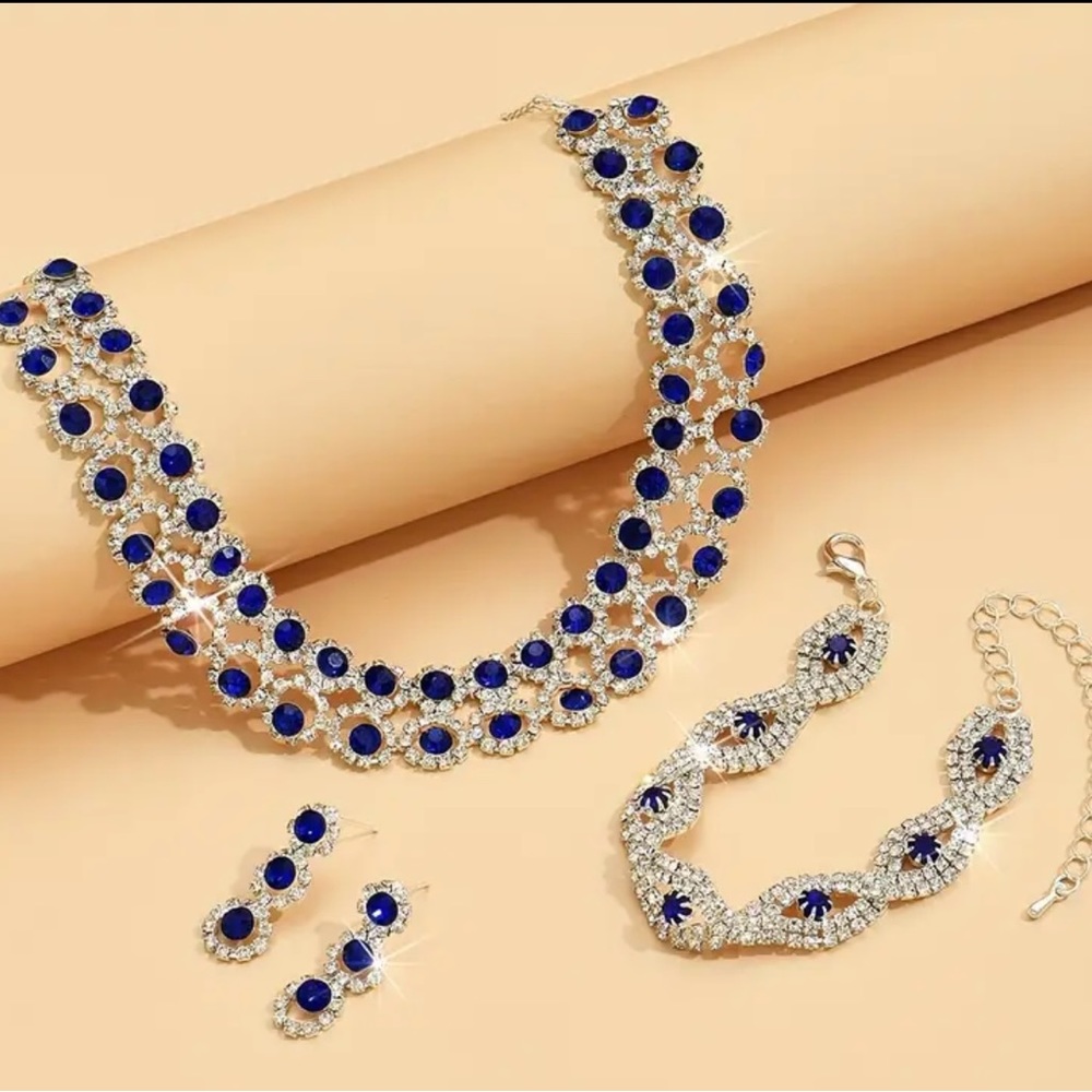3 pc necklace earrings and bracelet set